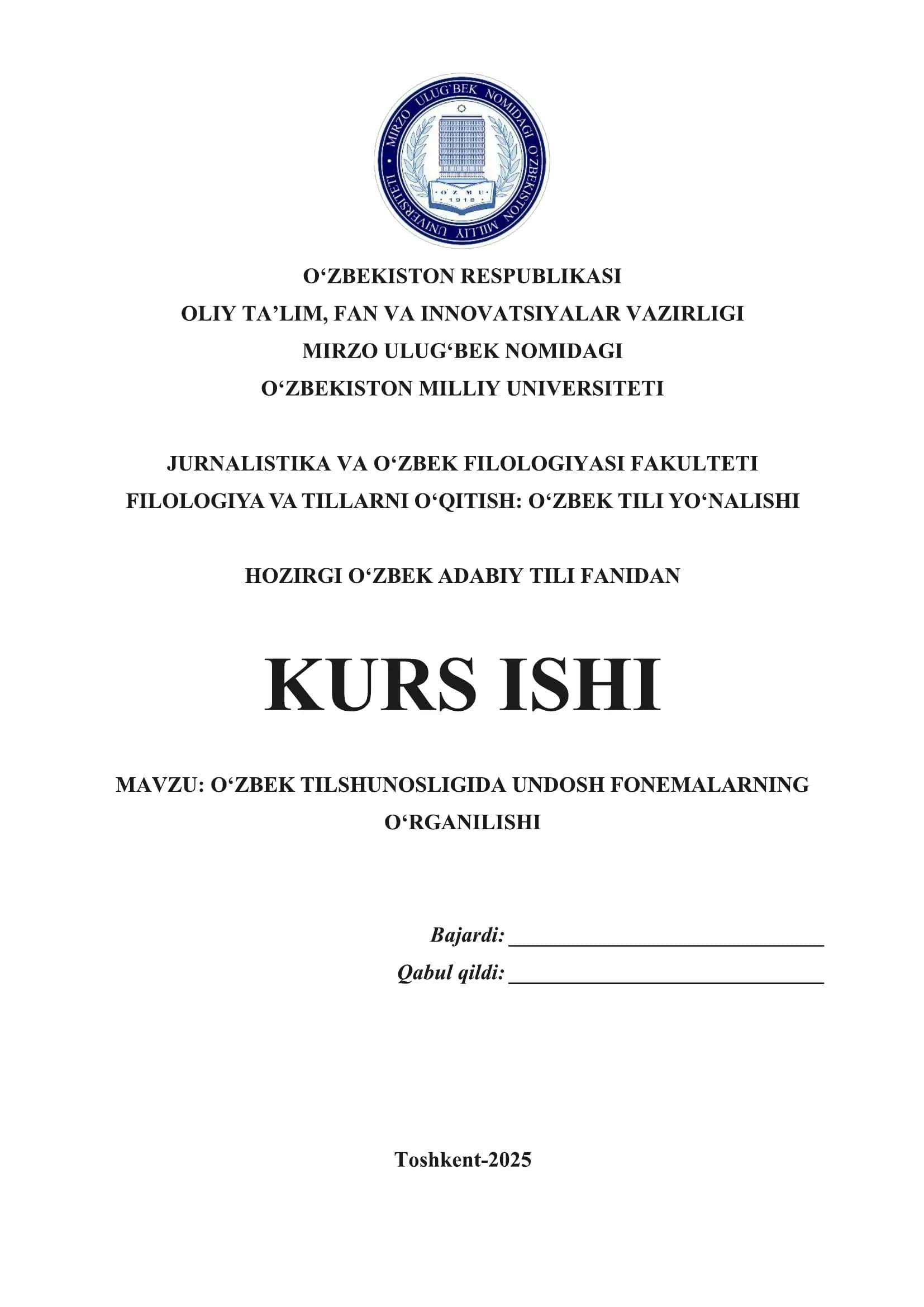 oʻzbek tilshunosligida undosh fonemalarning oʻrganilishi